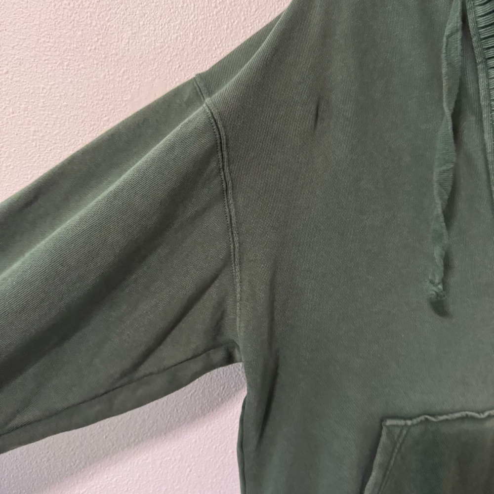 Aerie Down to Earth Henley Hoodie Oversized Slouchy Garment Dyed Green 2022-XS - Picture 4 of 10